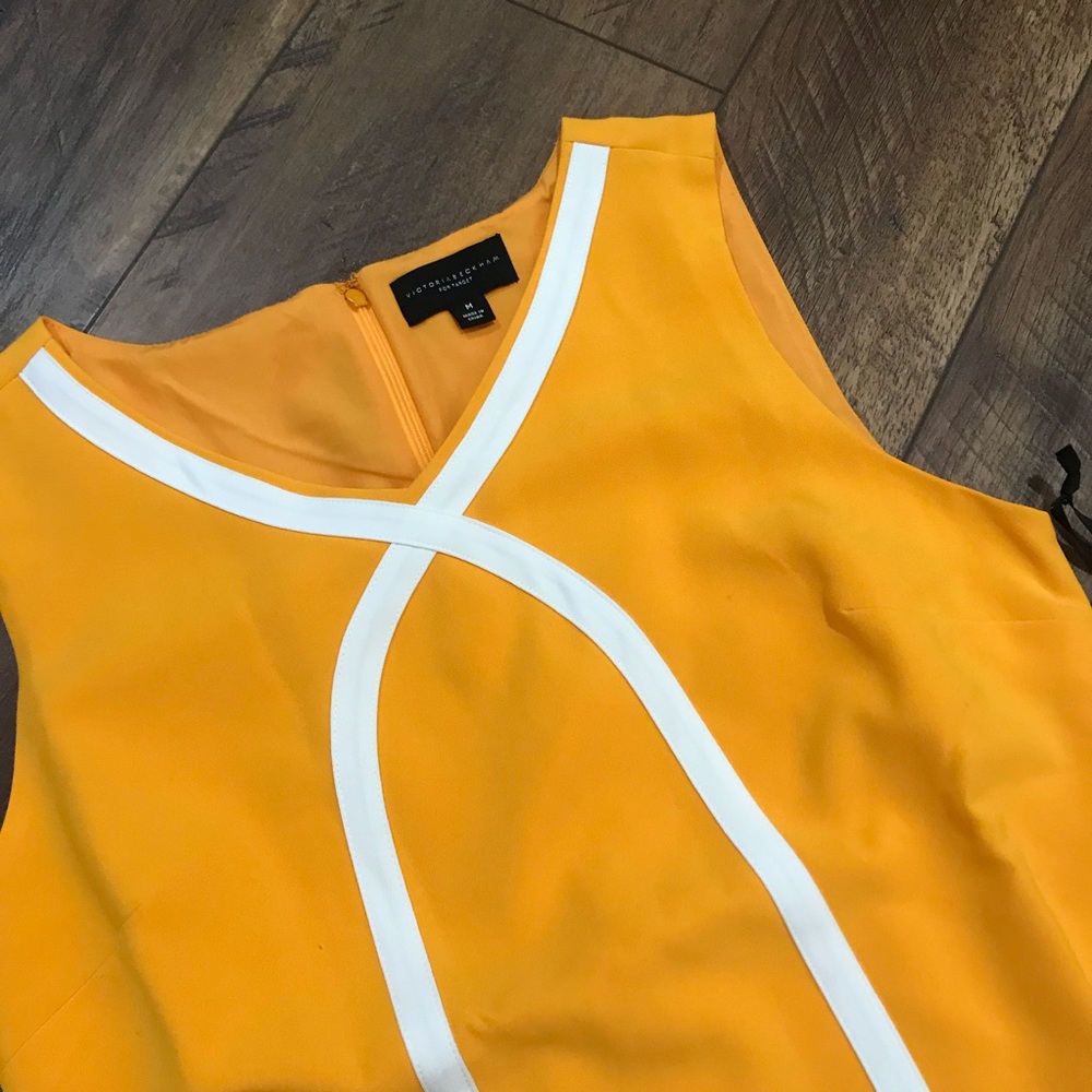 Victoria Beckham yellow dress w white tulip Sz M - Picture 4 of 5